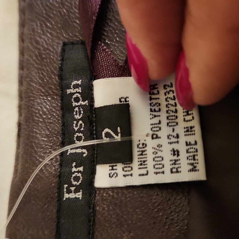 Genuine Leather brown pants size 2 - Picture 3 of 9